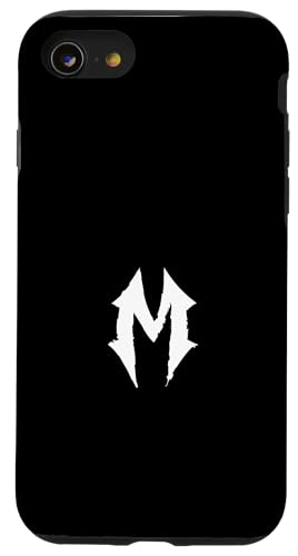 M Buchstabe Monogramm / Goth Ästhetischer Name beginnend mit M Hülle für iPhone SE (2020) / 7 / 8 von Goth and Emo Designs