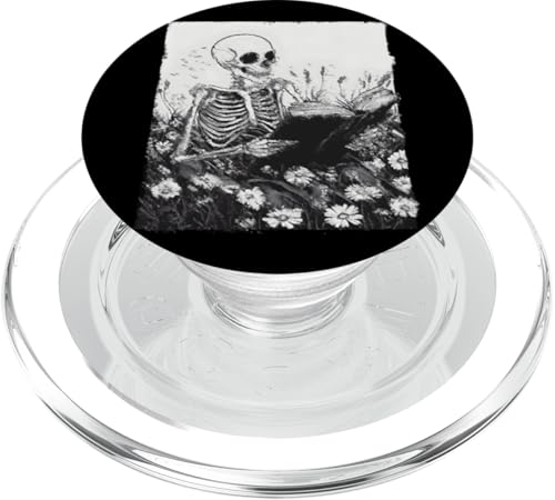 Leseliebhaber im Blumenfeld PopSockets PopGrip für MagSafe von Gothic Book Lover Designs