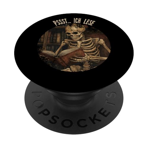 Pssst... Ich lese! Leseliebhaber Gothic Buchliebhaber Lesen PopSockets Klebender PopGrip Pssst... Ich lese! Leseliebhaber Gothic Buchliebhaber Lesen PopSockets Klebender PopGrip von Gothic Book Lover Designs