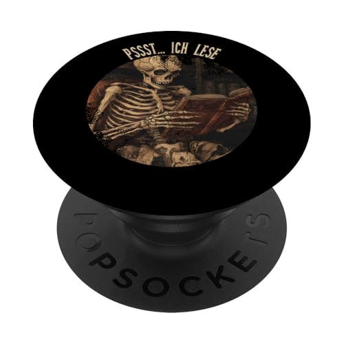 Pssst... Ich lese! Leseliebhaber Gothic Buchliebhaber Lesen PopSockets Klebender PopGrip Pssst... Ich lese! Leseliebhaber Gothic Buchliebhaber Lesen PopSockets Klebender PopGrip von Gothic Book Lover Designs