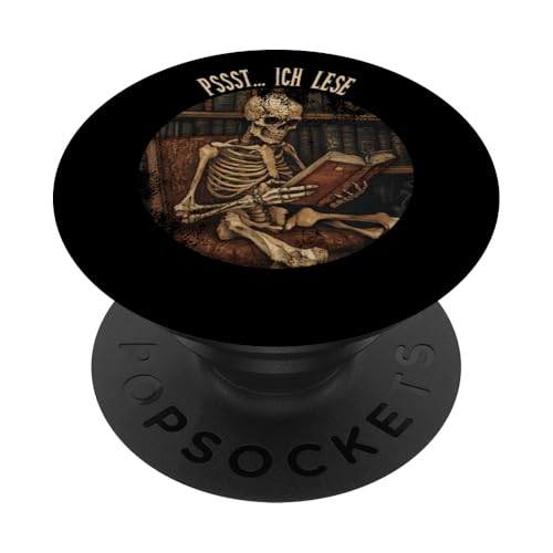 Pssst... Ich lese! Leseliebhaber Gothic Buchliebhaber Lesen PopSockets Klebender PopGrip Pssst... Ich lese! Leseliebhaber Gothic Buchliebhaber Lesen PopSockets Klebender PopGrip von Gothic Book Lover Designs