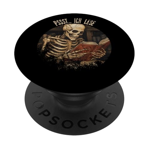Pssst... Ich lese! Leseliebhaber Gothic Buchliebhaber Lesen PopSockets Klebender PopGrip Pssst... Ich lese! Leseliebhaber Gothic Buchliebhaber Lesen PopSockets Klebender PopGrip von Gothic Book Lover Designs