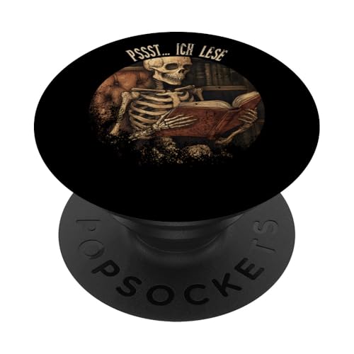 Pssst... Ich lese! Leseliebhaber Gothic Buchliebhaber Lesen PopSockets Klebender PopGrip Pssst... Ich lese! Leseliebhaber Gothic Buchliebhaber Lesen PopSockets Klebender PopGrip von Gothic Book Lover Designs