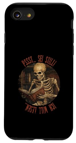 Pssst... Sei still! Ich will lesen... Goth Leseliebhaber Hülle für iPhone SE (2020) / 7 / 8 von Gothic Book Lover Designs