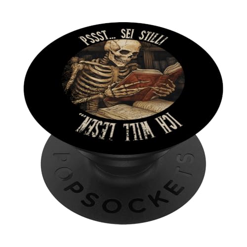 Pssst... Sei still! Ich will lesen... Goth Leseliebhaber PopSockets Klebender PopGrip Pssst... Sei still! Ich will lesen... Goth Leseliebhaber PopSockets Klebender PopGrip von Gothic Book Lover Designs
