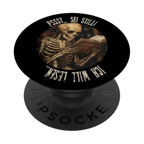 Pssst... Sei still! Ich will lesen... Goth Leseliebhaber PopSockets Klebender PopGrip Pssst... Sei still! Ich will lesen... Goth Leseliebhaber PopSockets Klebender PopGrip von Gothic Book Lover Designs