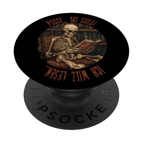 Pssst... Sei still! Ich will lesen... Goth Leseliebhaber PopSockets Klebender PopGrip Pssst... Sei still! Ich will lesen... Goth Leseliebhaber PopSockets Klebender PopGrip von Gothic Book Lover Designs