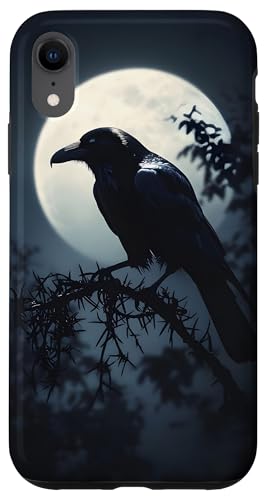 Gothic Rabe Silhouette Mond Hülle für iPhone XR von Gothic Designs by Dennex
