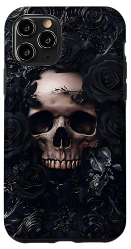 Gothic Totenkopf mit Rosen Hülle für iPhone 11 Pro von Gothic Designs by Dennex