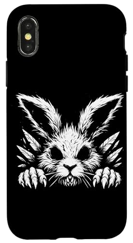 Gruseliger Goth Hase, Horror Hase, Weirdcore Hase Hülle für iPhone X/XS von Gothic Tiere & Grunge Goth Geschenke