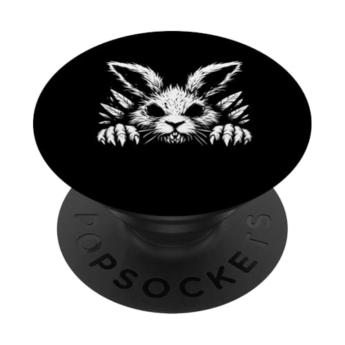 Gruseliger Goth Hase, Horror Hase, Weirdcore Hase PopSockets Klebender PopGrip von Gothic Tiere & Grunge Goth Geschenke