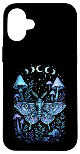 Mondphasen Mond Motte Pilze Cottagecore Mystische Hülle für iPhone 16 Plus Mondphasen Mond Motte Pilze Cottagecore Mystische Hülle für iPhone 16 Plus von Gothic