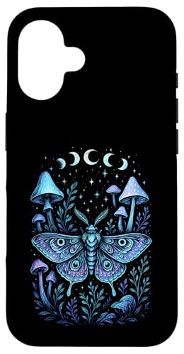 Mondphasen Mond Motte Pilze Cottagecore Mystische Hülle für iPhone 16 Mondphasen Mond Motte Pilze Cottagecore Mystische Hülle für iPhone 16 von Gothic