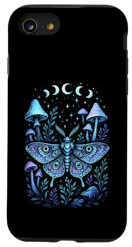Mondphasen Mond Motte Pilze Cottagecore Mystische Hülle für iPhone SE (2020) / 7 / 8 von Gothic