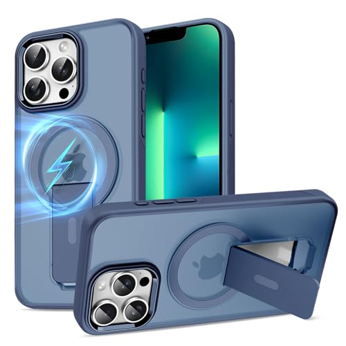 Gotivi für iPhone 13 Pro Hülle Magnet Ständer Handyhülle für iPhone 13 Pro Magnetisch Case mit Mag-Safe Halter TPU Silikon Bumper Stoßfest Kratzfeste Schutzhülle Matt Cover 5G (Blau) von Gotivi