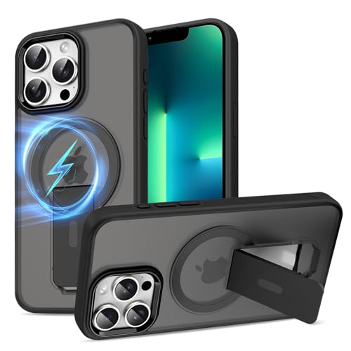 Gotivi für iPhone 13 Pro Hülle Magnet Ständer Handyhülle für iPhone 13 Pro Magnetisch Case mit Mag-Safe Halter TPU Silikon Bumper Stoßfest Kratzfeste Schutzhülle Matt Cover 5G (Schwarz) von Gotivi