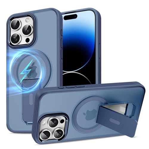 Gotivi für iPhone 14 Pro Hülle Magnet Ständer Handyhülle für iPhone 14 Pro Magnetisch Case mit Mag-Safe Halter TPU Silikon Bumper Stoßfest Kratzfeste Schutzhülle Matt Cover 5G (Blau) von Gotivi