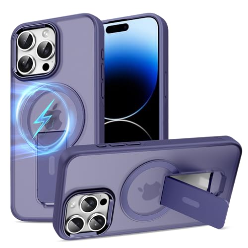Gotivi für iPhone 14 Pro Hülle Magnet Ständer Handyhülle für iPhone 14 Pro Magnetisch Case mit Mag-Safe Halter TPU Silikon Bumper Stoßfest Kratzfeste Schutzhülle Matt Cover 5G (violett) von Gotivi