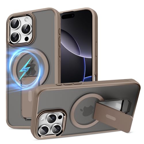 Gotivi für iPhone 16 Pro Max Hülle Magnet Ständer Handyhülle für iPhone 16 Pro Max Magnetisch Case mit Mag-Safe Halter TPU Silikon Bumper Stoßfest Kratzfeste Schutzhülle Matt Cover 5G (Wüstenfarbe) von Gotivi