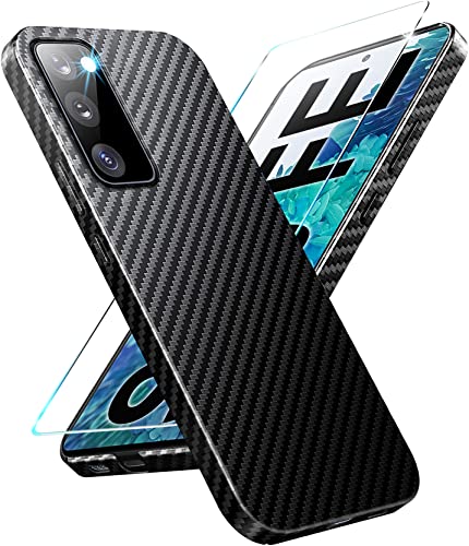 Kompatibel mit Samsung S20 FE Hülle Carbon [mit S20 FE Schutzfolie] Ultra dünn PC Handyhülle für Samsung S20 FE Slim Case Schutzhülle für Samsung Galaxy S20 FE Cover Stoßfest 360 Grad 5G/6.5" von Gotivi