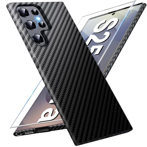 S25 Ultra Hülle Carbon mit Schutzfolie Handyhülle für Samsung S25 Ultra 5G Hart Case Ultra dünn Hybrid PC Schutzhülle für Samsung Galaxy S25 Ultra 5G Hüllen Stoßfest 360 Grad Slim Cover (Schwarz) S25 Ultra Hülle Carbon mit Schutzfolie Handyhülle für Samsung S25 Ultra 5G Hart Case Ultra dünn Hybrid PC Schutzhülle für Samsung Galaxy S25 Ultra 5G Hüllen Stoßfest 360 Grad Slim Cover (Schwarz) von Gotivi