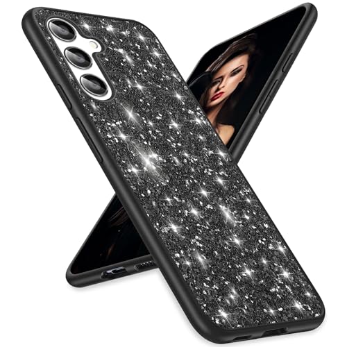 Schutzhülle für Samsung A16 5G, Glitzer, Galaxy A16, schlanke Hülle, glitzernd, TPU, Stoßschutz, stoßfest, für Samsung Galaxy A16, weiche Hülle, 5G, 6,7 Zoll (schwarz) von Gotivi