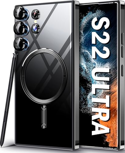 Schutzhülle für Samsung S22 Ultra, kompatibel mit MagSafe-Magnethülle für Samsung Galaxy S22 Ultra 5G, unterstützt kabelloses Ladegerät, klar, weich, dünn, TPU, stoßfest, S22 Ultra Schutzhülle von Gotivi