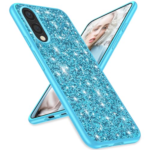 Schutzhülle für Samsung S25 Edge 5G, Glitzer, schmal, glitzernd, TPU, Stoßschutz, stoßfest, für Damen und Mädchen, weiche Hülle, 5G / 16,9 cm (6,6 Zoll), Blau von Gotivi
