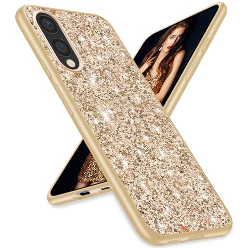Schutzhülle für Samsung S25 Edge 5G, Glitzer, schmal, glitzernd, TPU, Stoßschutz, stoßfest, für Damen und Mädchen, weiche Hülle, 5G / 16,9 cm (6,7 Zoll), Goldfarben von Gotivi