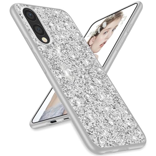 Schutzhülle für Samsung S25 Edge 5G, Glitzer, schmal, glitzernd, TPU, Stoßschutz, stoßfest, für Damen und Mädchen, weiche Hülle, 5G / 6,7 Zoll (16,9 cm) (Silber) von Gotivi