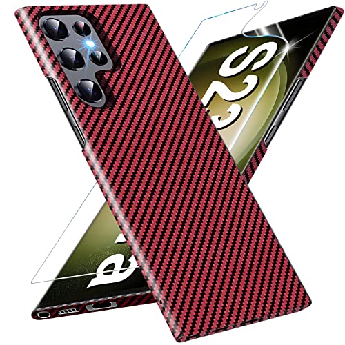 für Samsung S23 Ultra Hülle Carbon [mit S23 Ultra Schutzfolie] Ultra dünn PC Handyhülle für Samsung S23 Ultra Slim Case Schutzhülle für Samsung Galaxy S23 Ultra 5G Cover Stoßfest 360 Grad Hüllen von Gotivi