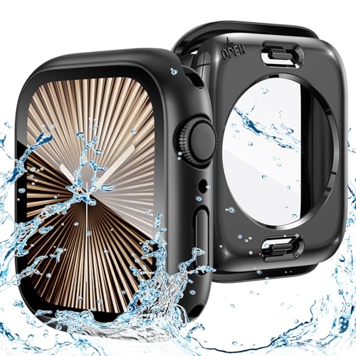 Goton 2 in 1 wasserdichte Hülle, kompatibel mit Apple Watch Serie 10, Displayschutzfolie 46 mm, 360 Grad Schutzglas, Gesichtsabdeckung, harter PC Bumper + Rückrahmen für iWatch-Zubehör, 46 mm Goton 2 in 1 wasserdichte Hülle, kompatibel mit Apple Watch Serie 10, Displayschutzfolie 46 mm, 360 Grad Schutzglas, Gesichtsabdeckung, harter PC Bumper + Rückrahmen für iWatch-Zubehör, 46 mm von Goton