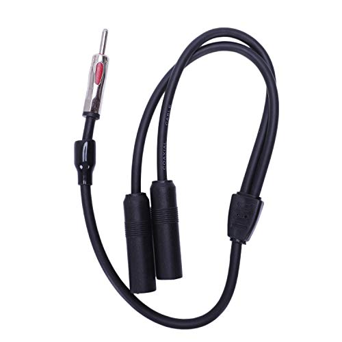 Goufride 1 MÄNNLICH BIS 2 WEIBLICHE Y-Auto-Stereo-RADIOANTENNEN-Adapter SCHWARZ von Goufride