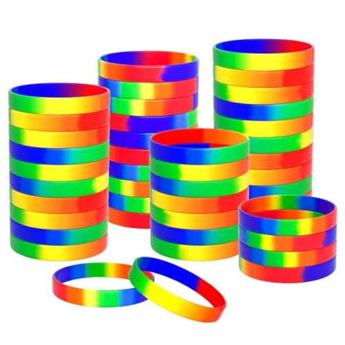Goufride 100 Stk. Armband Großhandel Regenbogen Armband Pride Armband Geschenke Mehrfarbige Pride Accessoires Partydekorationen Bedarf von Goufride