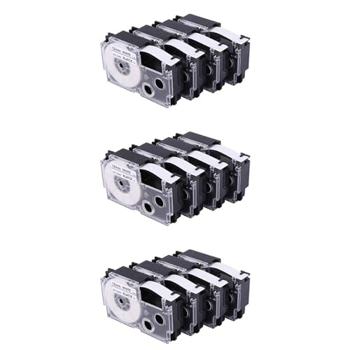 Goufride 12 Pack 12 mm Etiketten Drucker in Schwarz auf Kompatibel mit KL1500 KL2000 KL7000 KL7200-100 KL120 KL60-750B Etiketten Druckern Goufride 12 Pack 12 mm Etiketten Drucker in Schwarz auf Kompatibel mit KL1500 KL2000 KL7000 KL7200-100 KL120 KL60-750B Etiketten Druckern von Goufride