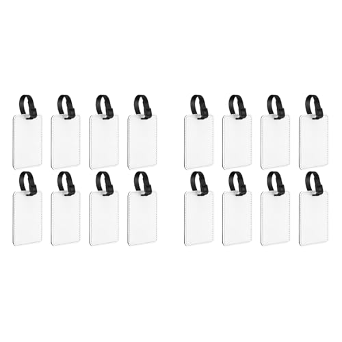 Goufride 16 StüCk Sublimations-GepäCkanhäNger, Namensschild, KofferanhäNger, WäRmeüBertragung, TaschenanhäNger, Business-ID-Kartenhalter, ID-Tags von Goufride