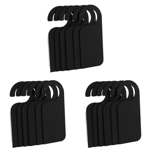 Goufride 18 Stücke TüR Schild Kleider BüGel Mini Doppel Seitige Tafel Tafel Nachricht Notizen Memo Board TüR Kleider BüGel Zeichen, Schwarz von Goufride
