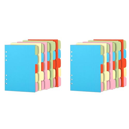 Goufride 20 SäTze A6 Themen Teiler Papier Blatt, Gelochte Kartei Karten Teiler, Register Teiler für Notizbuch Einsatz Planer von Goufride