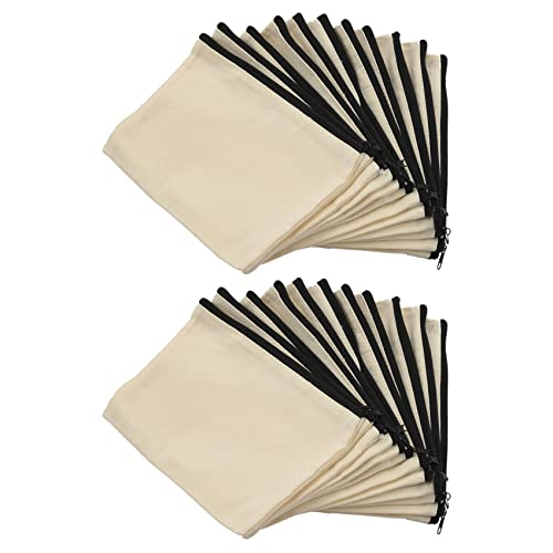 Goufride 24Er Pack Segeltuch ReißVerschluss, Leere DIY Bastel für Kosmetische Make-Up, FedermäPpchen, Party Geschenk, GeldböRse von Goufride