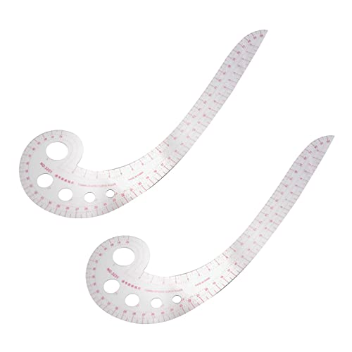 Goufride 2Stck 11.8 Lange Komma GeformteR Kunststoff Transparent Franzoesisch Kurve Lineal von Goufride