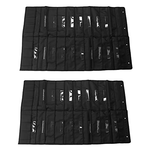 Goufride 2X,20 Tasche Tür Hängen Datei Organizer mit Namensschild, Schwarze Wand Aufbewahrungstasche Charts mit 4 Kleiderbügeln, Perfekt Klassenzimmer, Schule, zu Hause Oder Im Büro von Goufride