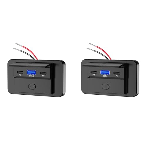 Goufride 2X 12-24 V PD Typ C USB-Anschlüsse, Schnellladegerät QC3.0 + PD3.0 mit Schalter, Schnelllade-USB-Power-Panel für Motorrad, Auto, Goufride 2X 12-24 V PD Typ C USB-Anschlüsse, Schnellladegerät QC3.0 + PD3.0 mit Schalter, Schnelllade-USB-Power-Panel für Motorrad, Auto, von Goufride