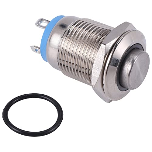 Goufride 3V Drucktaster Taster Klingeltaster Klingelknopf Blau Led 12mm Silberfarbe von Goufride