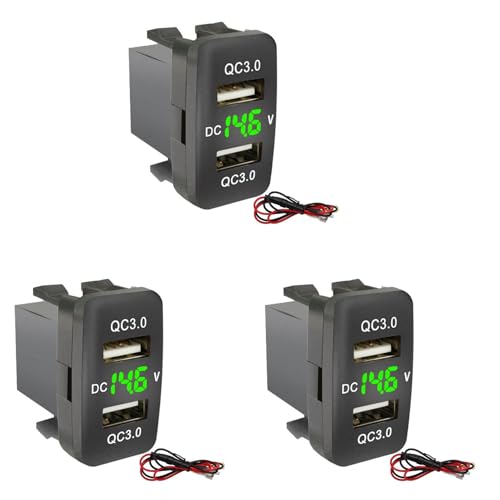 Goufride 3X Car Dual USB3.0 Schnellladung mit Display Voltmeter Schwarz und GrüN Voltage Car Charger für Goufride 3X Car Dual USB3.0 Schnellladung mit Display Voltmeter Schwarz und GrüN Voltage Car Charger für von Goufride