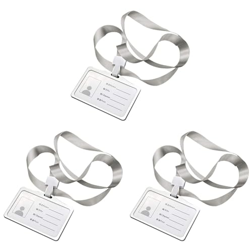 Goufride 3X Horizontaler Stil ID Karten Halter Aus Aluminium Legierung mit Lanyard Ausschnitt für Damen und Herren Visiten Karten Halter von Goufride