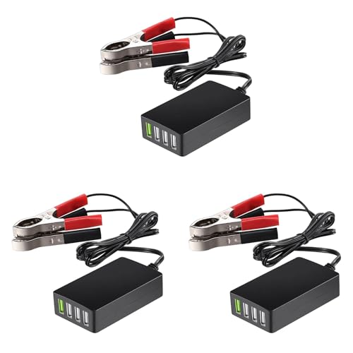 Goufride 3X Tragbarer Gleichstrom mit Batterieclip, 12 V/24 V Bis 5 V, 4-Port-USB-LadegeräT, Multiport-Adapter, Andere Smartphones und Tablets Goufride 3X Tragbarer Gleichstrom mit Batterieclip, 12 V/24 V Bis 5 V, 4-Port-USB-LadegeräT, Multiport-Adapter, Andere Smartphones und Tablets von Goufride