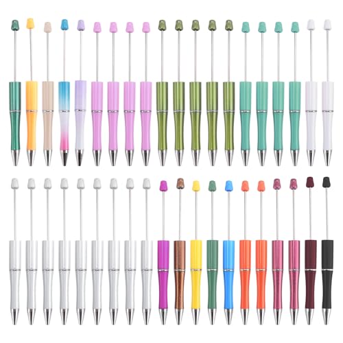 Goufride 40 StüCke Perlen Kugelschreiber Stift Mach Es Selbst Kunststoff Stift Personalisiertes Geschenk Schule BüRo Schreibwaren Schreibwaren Hochzeit Geschenk von Goufride