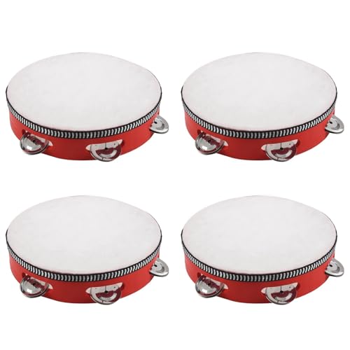 Goufride 4Stück 8-Musical Tambourine Tambourine Drum Round Percussion Geschenk für KTV Party Rot Goufride 4Stück 8-Musical Tambourine Tambourine Drum Round Percussion Geschenk für KTV Party Rot von Goufride