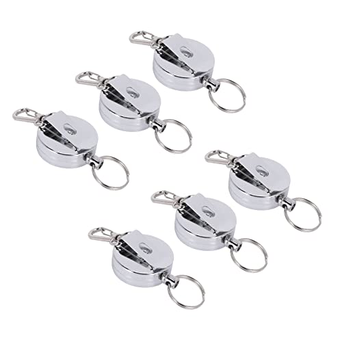 Goufride 6 Stück Edelstahl Silber Versenkbare SchlüsselanhäNger Keyring Heavy Duty Steel Goufride 6 Stück Edelstahl Silber Versenkbare SchlüsselanhäNger Keyring Heavy Duty Steel von Goufride