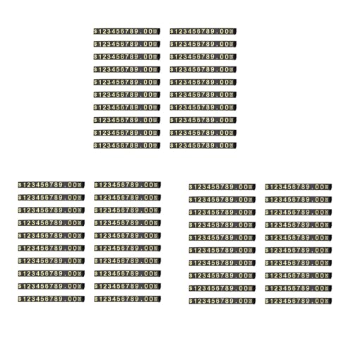 Goufride 60 SäTze Preis Anzeige Quadratisch Verstellbares Preis Schild für Preis Anzeige Theken StäNder Nummer Buchstabe Dollar Preis Block Kit M von Goufride